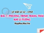 Khí lí tưởng là gì? Lập phương trình trạng thái khí lí...